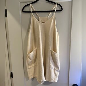 Thread & Supply Ribbed Overall Romper Cream, size L, like new!